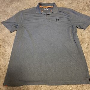 Under Armour Men's Polo Shirt in Gray and Orange